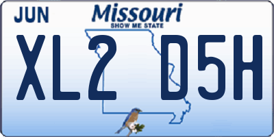 MO license plate XL2D5H