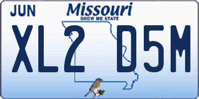 MO license plate XL2D5M