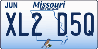 MO license plate XL2D5Q
