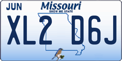MO license plate XL2D6J
