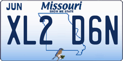 MO license plate XL2D6N