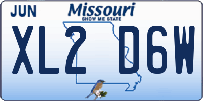 MO license plate XL2D6W