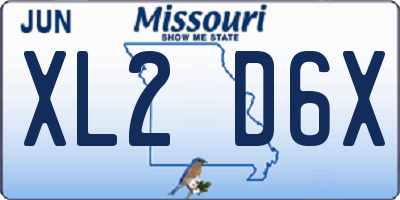 MO license plate XL2D6X