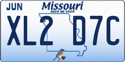 MO license plate XL2D7C