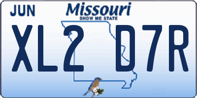MO license plate XL2D7R
