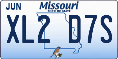 MO license plate XL2D7S
