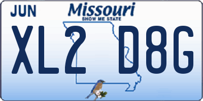 MO license plate XL2D8G