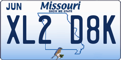 MO license plate XL2D8K