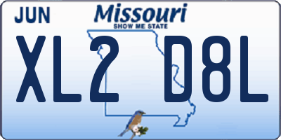 MO license plate XL2D8L
