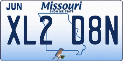 MO license plate XL2D8N