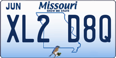 MO license plate XL2D8Q