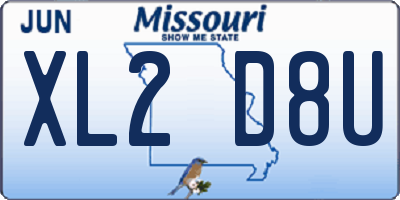 MO license plate XL2D8U