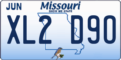MO license plate XL2D9O