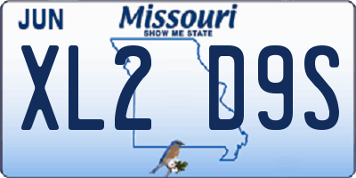 MO license plate XL2D9S