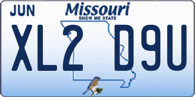MO license plate XL2D9U