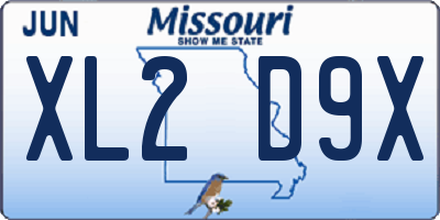 MO license plate XL2D9X