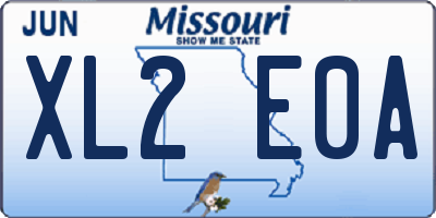 MO license plate XL2E0A