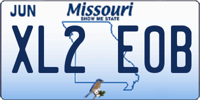 MO license plate XL2E0B