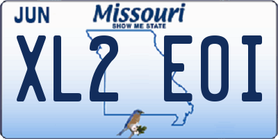 MO license plate XL2E0I