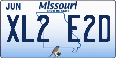 MO license plate XL2E2D