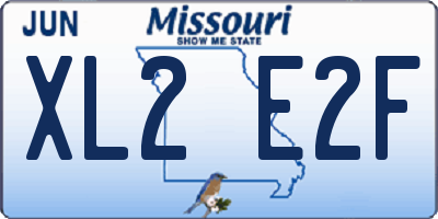 MO license plate XL2E2F