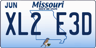 MO license plate XL2E3D