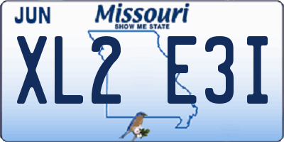 MO license plate XL2E3I