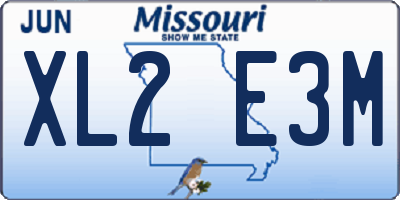 MO license plate XL2E3M