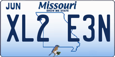 MO license plate XL2E3N