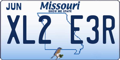 MO license plate XL2E3R