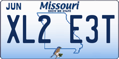 MO license plate XL2E3T