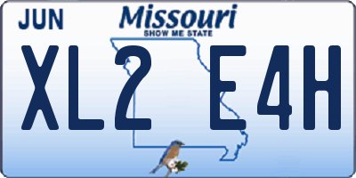 MO license plate XL2E4H