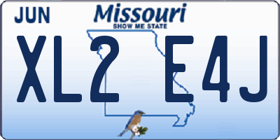 MO license plate XL2E4J