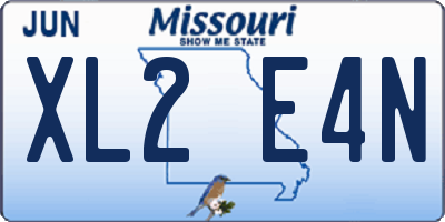 MO license plate XL2E4N