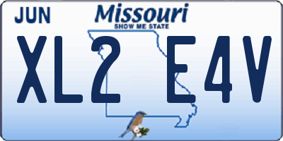 MO license plate XL2E4V
