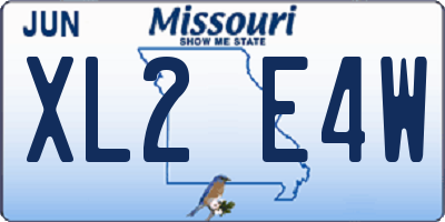 MO license plate XL2E4W