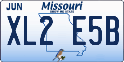 MO license plate XL2E5B