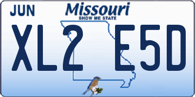 MO license plate XL2E5D