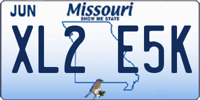 MO license plate XL2E5K