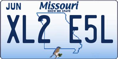MO license plate XL2E5L