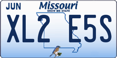 MO license plate XL2E5S