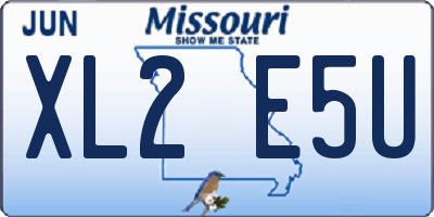 MO license plate XL2E5U