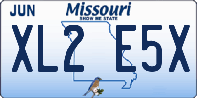 MO license plate XL2E5X