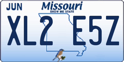 MO license plate XL2E5Z