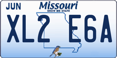 MO license plate XL2E6A
