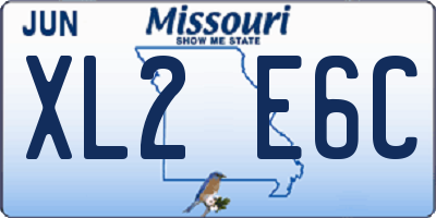 MO license plate XL2E6C