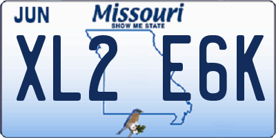MO license plate XL2E6K