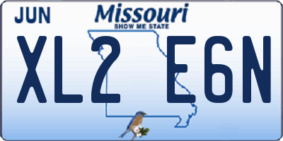 MO license plate XL2E6N