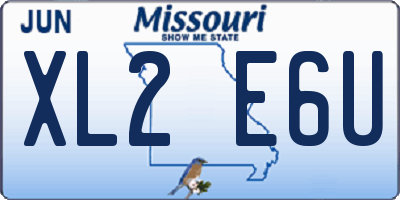 MO license plate XL2E6U