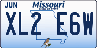 MO license plate XL2E6W